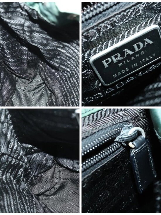 PRADA Backpack Nylon Green Silver Auth 166306 main image 15